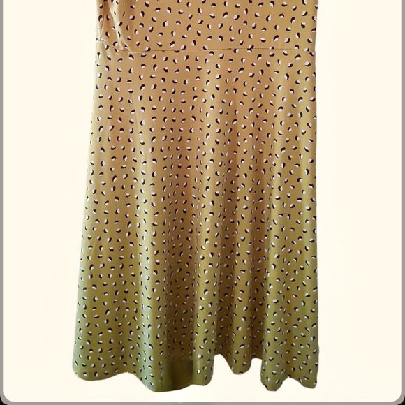 Ann Taylor Golden Mustard Yellow Flutter Sleeve Midi Dress Size SP Petite - Picture 3 of 8